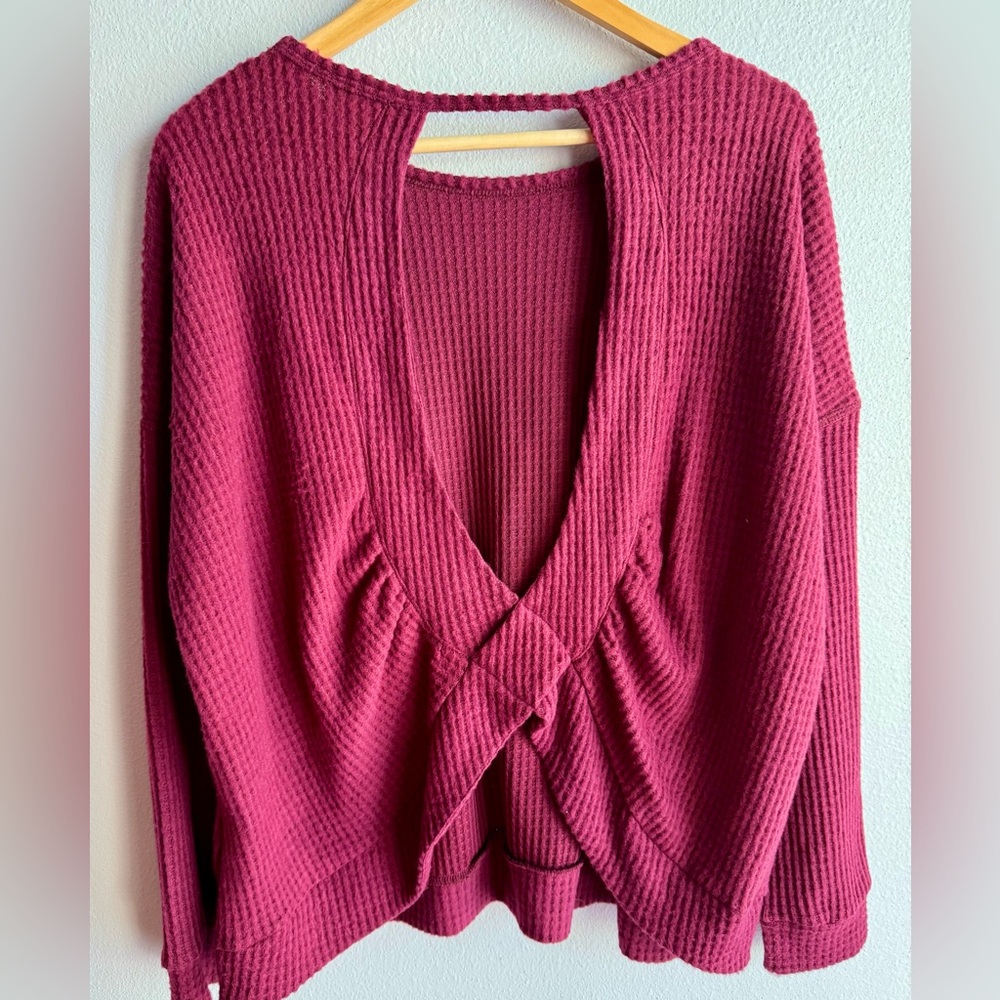 Nordstrom Deep Magenta Crew Neck Sweater